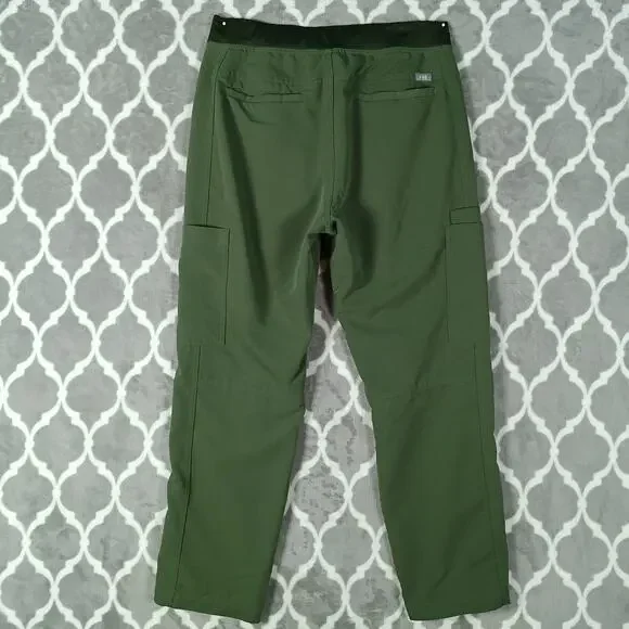 FIGS Scrub Set Men Medium Short Moss Green Leon Top Axim Cargo Pants Stretch - Picture 10 of 15